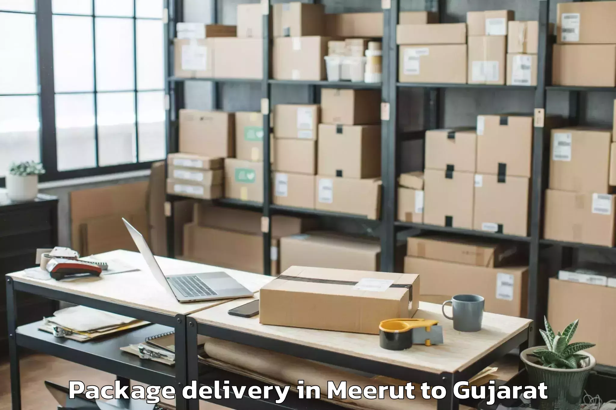 Trusted Meerut to Kamrej Package Delivery